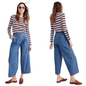 Madewell Women's Pleated Wide Leg Jeans SZ 6
